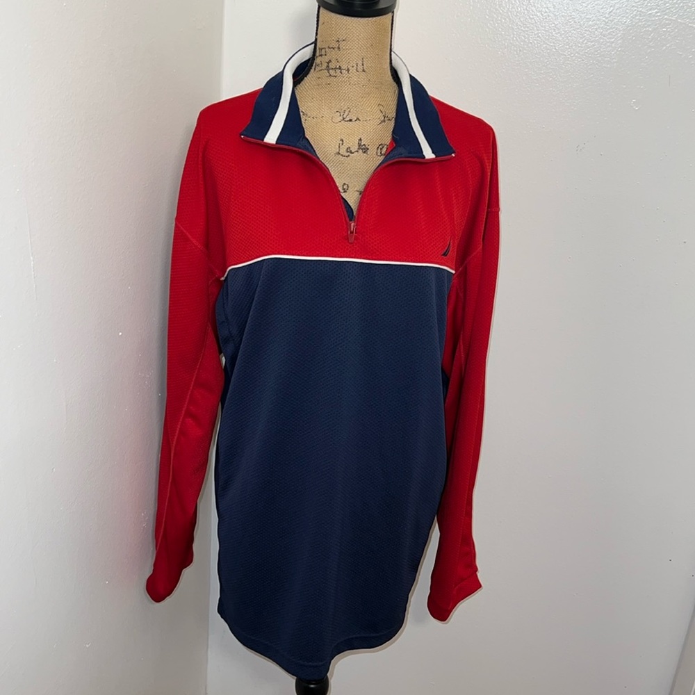 Nautica Red & Navy Blue Pull Over